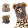 Funny Cat Hat Lion Mane Furry Lion Costume Birthday Pet Accessories Supplies Cute Pet Wear Adjustable Sticker