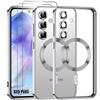 Case for Samsung Galaxy S25 Plus - with Magnetic Circle - Silver + 2 Tempered Glasses - BOOLING®
