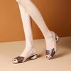 Fashion Summer New Fashion Sandals Women Mixed Color Fish Mouth Thick Heels Large Size Back Hollow Slip On Women Shoes Sandalias Mujer