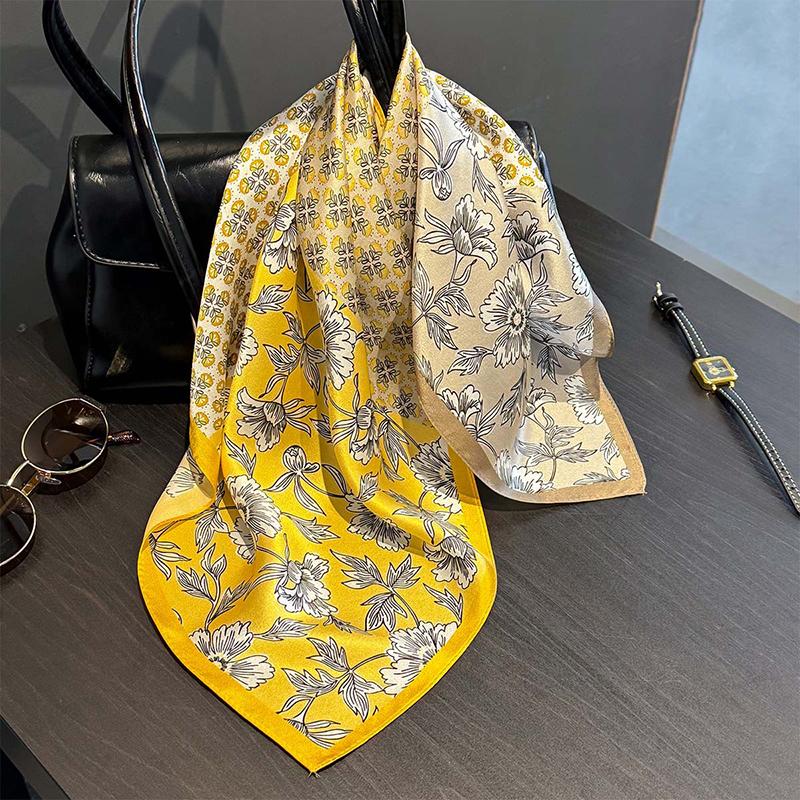 100% Silk Scarf Bandana Women Square Scarves Wrap Kerchief Green Mulberry Silk Bandana Fashion Luxury Headband Hijab Shawl