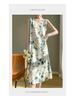 Silk Satin Women's V-neck Print Spaghetti Strap Maxi Dress - Summer 2025 Collection