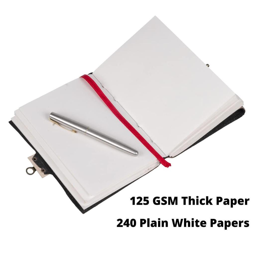 Leather Diary for Men & Women with Semi Precious Stone & Antique Buckle Lock