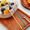 Cake Fork Easy To Clean Picking Multicolor Durable Stainless Steel Metal Fruit Fork Home Supply