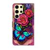 Rainbow Butterfly and Flower Pattern PU Leather Book Case for iPhone Samsung Huawei Honor Google Redmi Xiaomi LG Motorola Sony Nokia Oneplus Oppo
