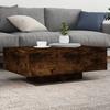 VidaXL Coffee Table with LED Lights, Side Table, End Table, Living Room Furniture, Modern, Smoked Oak 836613