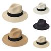 Ladies Hat Wide Brim Sun Protection Wide Applications Simple Pure Color Straw Hat for Beach