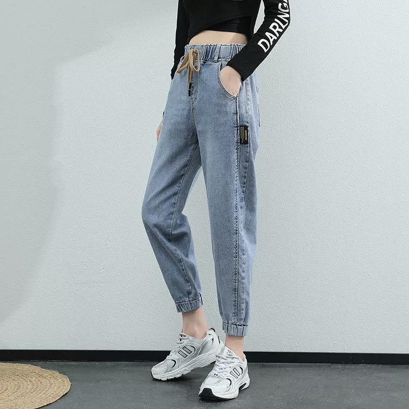 Harem Pants Vintage High Waist Woman Jeans Ankle Length Mom Jeans Denim Pants for Women Clothes High Waisted Jeans