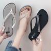 Flip-flops Women's Fashion Rhinestone Women's Slippers Summer Pinch Shoes Non-slip Cool Slippers Ins Tide Beach Shoes