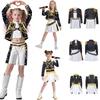 Girls Kids K-POP Singer Stage Rumi Zoey Mira Printing Outfit Halloween Cosplay Costume for Carnival Party Pretend Game Role Playing Dress Up Suit