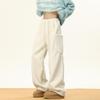 Lambswool Scimitar Fleece-Lined Cargo Pants - Unisex Winter Sweatpants with Multi-Pockets