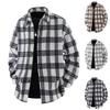 Men's Loose Plaid Retro Long-sleeved Shirt Jacket Large Size Fashion Casual Cardigan Handsome Shirt