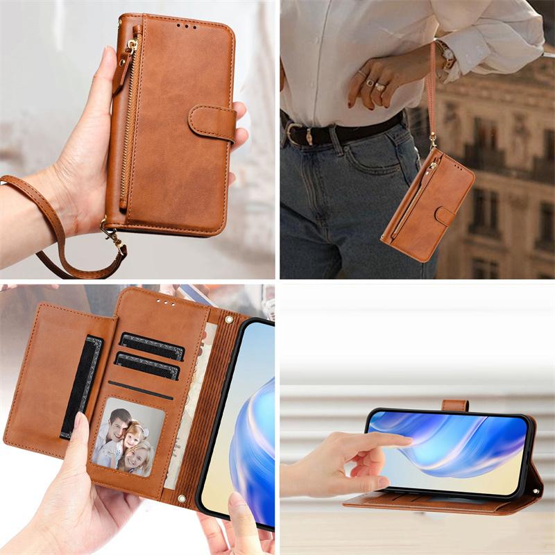 Flip Case for Oneplus 1+ Nord 2T CE 2 3 4 Lite 5G Leather Wallet Cover Card Slot Bag Zipper Casing