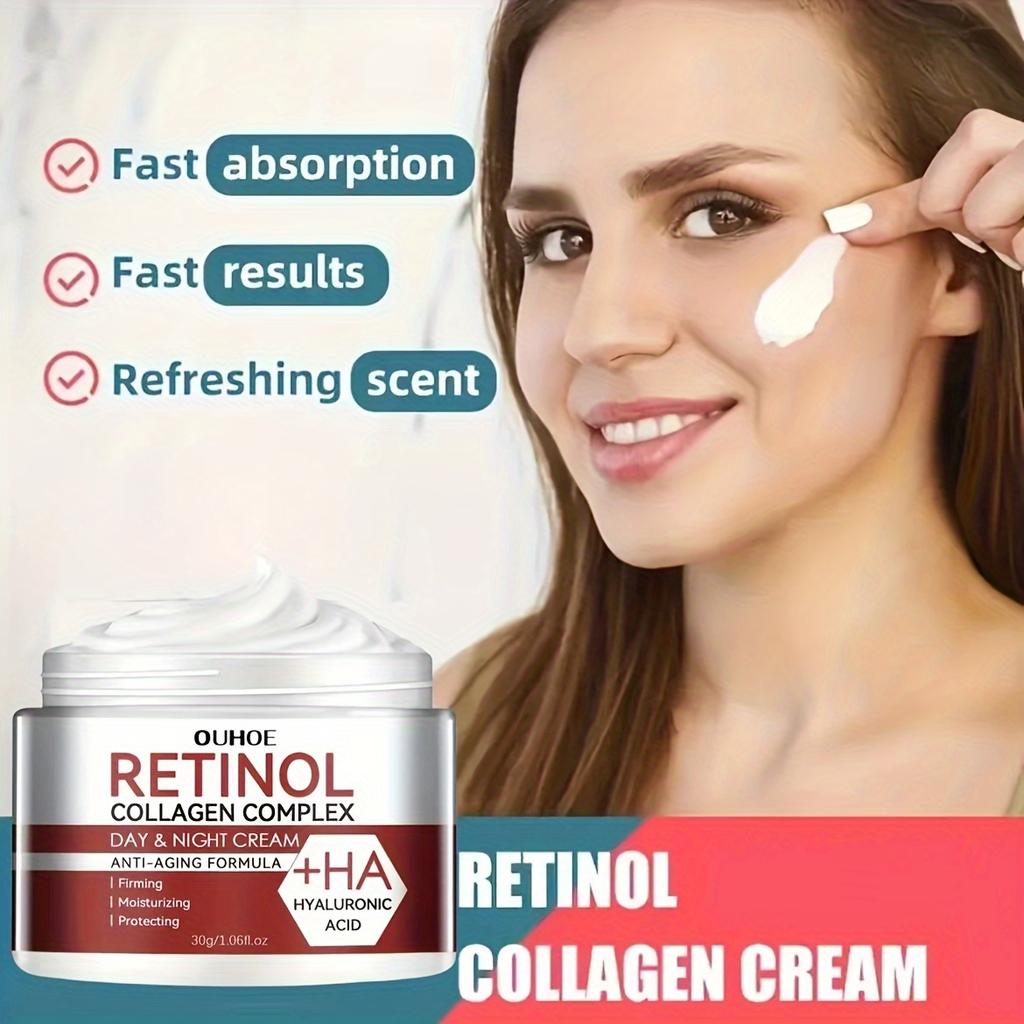 Retinol Collagen Complex Day & Night Cream with Hyaluronic Acid, Deeply Moisturizing Firming Skin and Anti-wrinkle for Daily Facial Skin Care