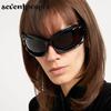 Spike Rectangle Sunglasses Women Men  Luxury Brand Designer Fashion Punk Sun Glasses for Male Steampunk Y2K Sports Sunglass