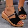 Fashion Womens Summer Casual Beach Thick-soled Slippers Wedge Heel Non-slip Sandals Fashionable Open Toe Women's Shoes Plus Size 43