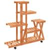 VidaXL Flower Stand with Wheels 95x25x101 Cm Solid Fir Wood 362882