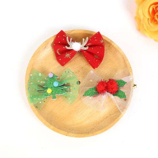 2/6Pcs/Set Hair Clips Christmas Theme Xmas Tree Snowflake Deer Decor Hairpins Festive Atmosphere Hair Pins