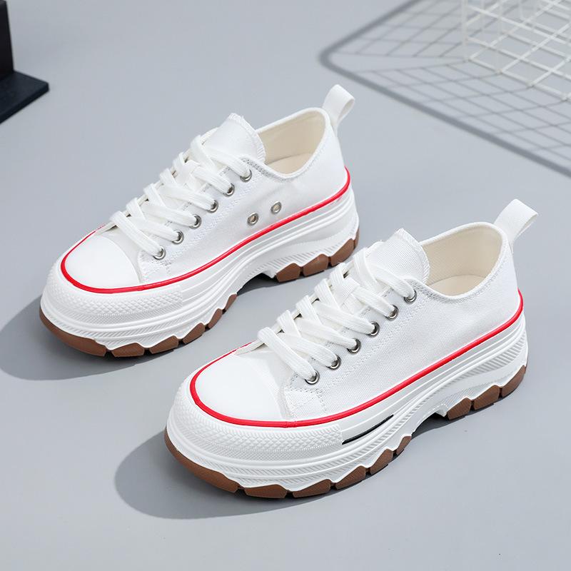 Fashion Fashion Designer Women Canvas Shoes Summer New High Platform Sneakers Female Casual Tennis Shoe Increase All-match Zapatos Mujer