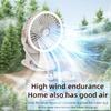 Portable Camping Fan Rechargeable Desktop Portable Air Circulator Wireless Ceiling Electric Fan with LED Light Clip-on Fan