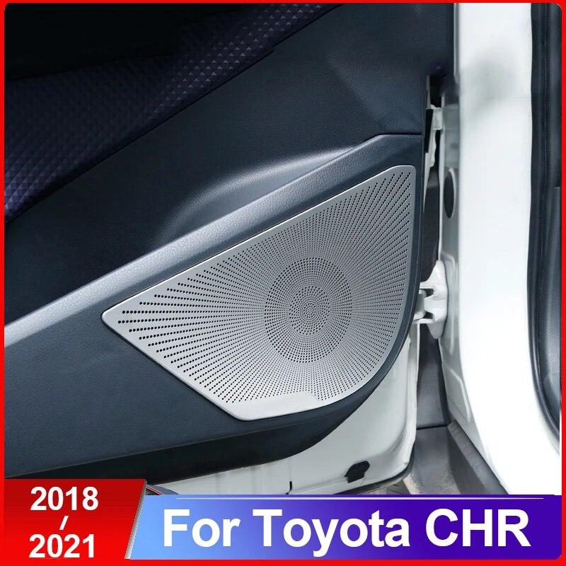 4pcs Car Door Sound Speaker Cover Trims Panel for Toyota C-HR CHR 2016 2017 2018    Accessories Sport Edition