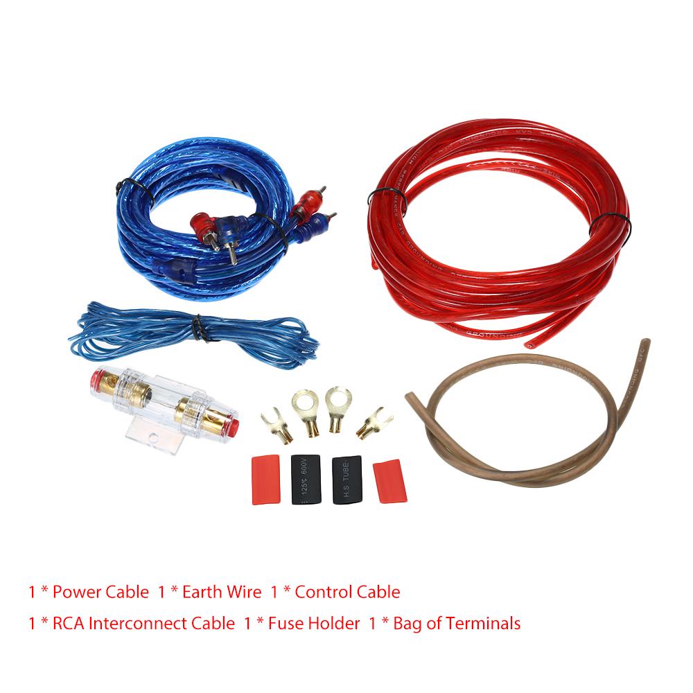 1200W Car Audio Subwoofer Amplifier Installation Kit AMP RCA Wiring Kit Cable Fuse Holder Wire Cable