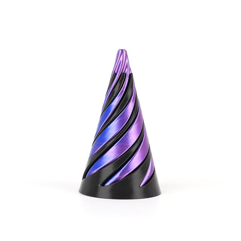 3D Printed Spiral Cone Toy Impossible Pyramid Passthrough Sculpture Pass Through Pyramid Fidget Mini Vortex Thread Illusion