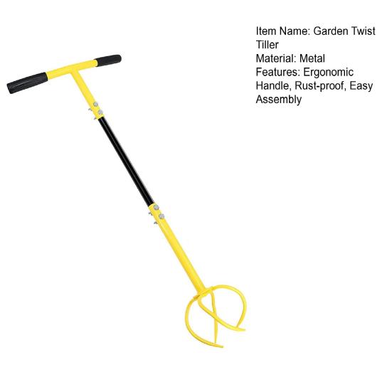 Garden Twist Tiller Manual Hand Tiller with Removable Big Claw Heavy Duty Claw Soil Cultivator with T Handle for Soil Loosening Aerating
