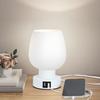 Touch Control LED Desk Light Small Bedside Lamp Dimmable Flicker Free Easy To Install Desk Lamp with White Glass Shade