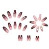 24 Pieces Burgundy Smudge Flash Love Wearing Nail Long Nail Art Film Transparent Spice Girl Ins Wind Fake Nails