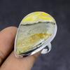 Natural Bumble Bee Jasper Gemstone 925 Sterling Silver Jewelry Ring Size 9 L4L06