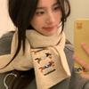 Cute Puppy New Knitted Three Dachshunds Embroidered Woolen Woolen Scarf for Women In Autumn and Winter Soft and Versatile