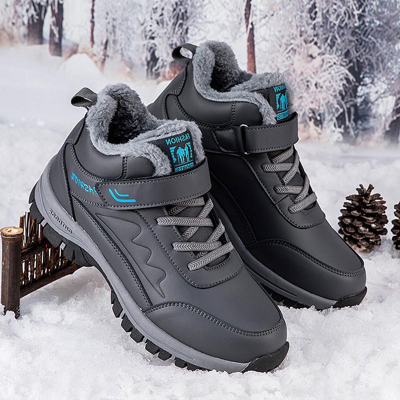 Cotton Shoes for Women: Winter Walking Shoes for Seniors and Middle-Aged, High-Top Leather Snow Boots To Prevent Rain and Snow