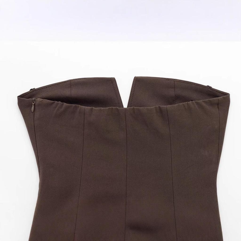 2025 Spring Women's European & American Strapless Slim-Fit Top