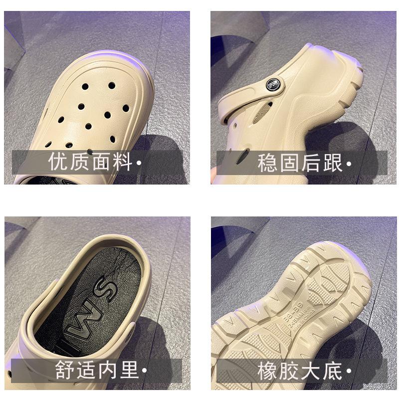 EVA Hole Shoes Two Wear Anti-collision Bag Head Platform Slippers Deodorant Non-slip Beach Sandals Breathable and Comfortable Can Be Worn Outside