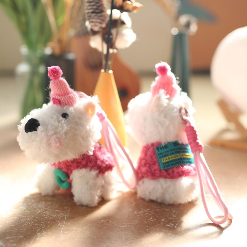 Cute Cute West Highland Puppy Pendant Plush Toy Doll Bag Hanging Keychain Rag Doll Doll Doll