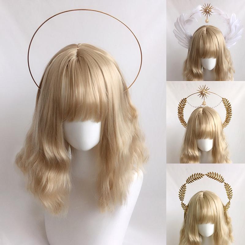 1 комплект Halo Crown Angel Feather Wings головной убор Halo Goddess головной убор KC головной убор аксессуары для головных уборов Готическая Лолита