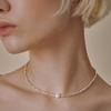 OVT-U [925 Silver] Petit Cube Pearl Necklace