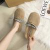 Autumn and Winter New Flat-bottomed Bag Head Slippers Cotton Drag Women's Shoes Flat-bottomed Casual Versatile Mao Mao Drag Temperament Advance