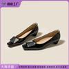 Yuanlitong 2025 High Heels Are Not Tired of Feet, Single Shoes for Women, High-end Fashion, Square Head Is Not Stuffy Feet, Genuine Leather Women