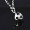 Men Fashion Sports Series Football Necklace Stainless Steel Chain Necklace Football Boy's Gift Necklace for Men Accessories Gift