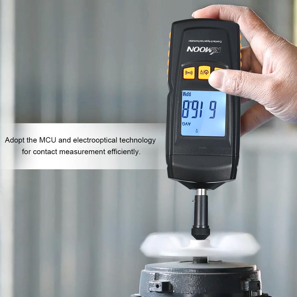 Kkmoon Digital Tachometer Handheld Contact Motor Tachometer LCD Speedometer Tach RPM  Teste