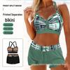 Women's Print Split Bikini - European & American Style Swimsuit, Ready Stock