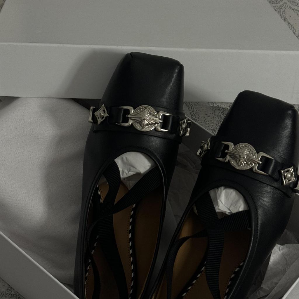 Autumn New Square Head Shallow Mouth Metal Mary Jane Single Shoes Women's Leather Japanese Ballet Small Leather Shoes