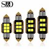 1x C5W LED Bulb Canubs 12V 6 SMD Super Bright White C10W LED Festoon 31mm 36mm 39mm 41mm Error Free License Plat Interior Light