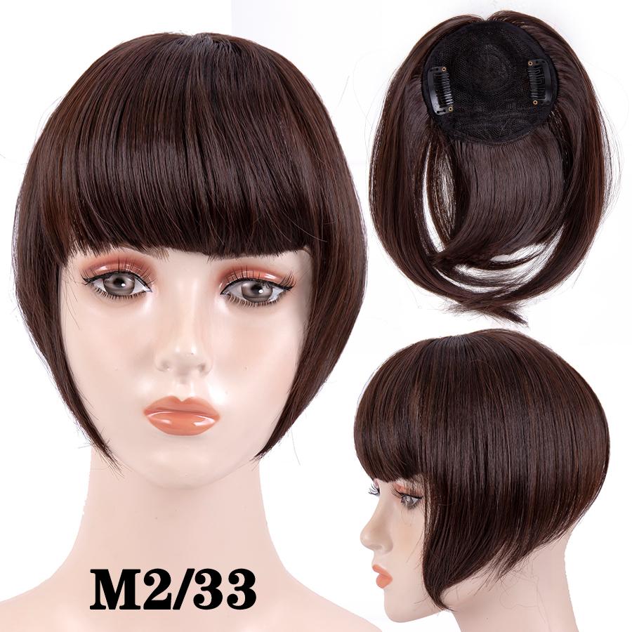 Fringe Bangs Synthetic Hair Extensions Clip In Bangs 6 Inch Short Straight Hairpiece Front Neat Bang Two Side Blonde