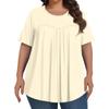 Women's Fashion Casual  Solid Color Round Neck Short Sleeve Top Womens Plus Size Tops