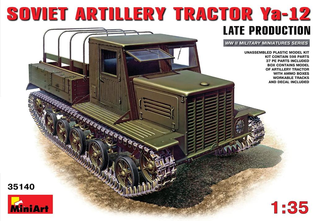 MiniArt 1/35 Scale Soviet Artillery Tractor Ya12 Late Model MA35140 Plastic Model