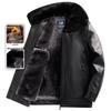 Men's Middle-Aged & Elderly Leather Jacket - Autumn/Winter, Warm, Thick, Windproof, Cycling Outerwear.
