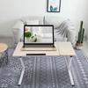 Portable Adjustable Height Laptop Computer Stand Desk Bed Side Reading Table(White Maple)