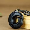 Black Obsidian Pendant: Elegant and Natural Stone Design for Men